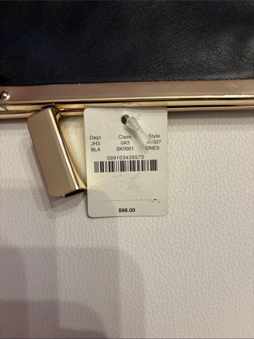 J crew black leather clutch